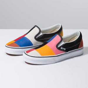 Vans Erkek Kaykay Ayakkabısı Patchwork Slip-On Renkli/Beyaz | 15403-249